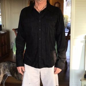Black men’s Lost long sleeved Button down Shirt